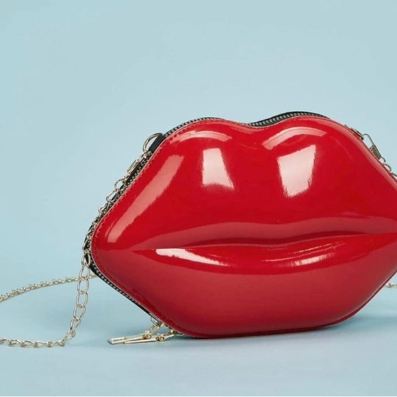Lip Shaped Purse PU Banquet Evening Banquet Bags Young Girl Party Clutch - Picture 4 of 5